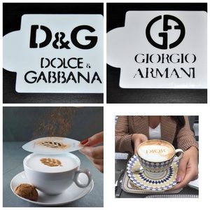Other - Stencils Dolce Gabbana and Armani Coffee DIY Craft Other - Stencils Dolce Gabbana and Armani Coffee DIY Craft